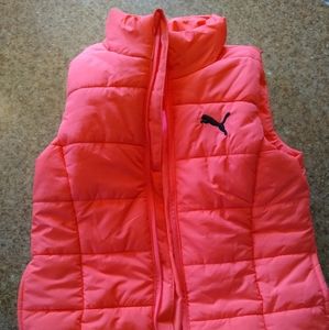 Puma neon pink girls vest, size 7/8